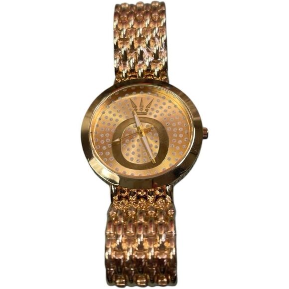 Designer Inspired Gold Plated Quartz Watch - Picture 1 of 16